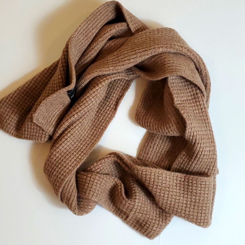 Express brown wide knit scarf